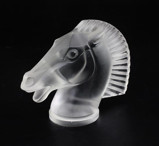 Longchamp/Horse. A glass mascot by René Lalique, introduced on 12/6/1929, No.1152B, 12.5cm.